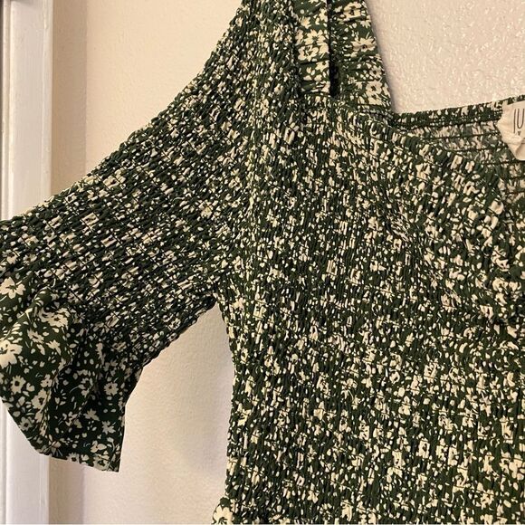 Just Found green floral dress smocked boho summer square neck romantic plus 2X - Picture 4 of 11